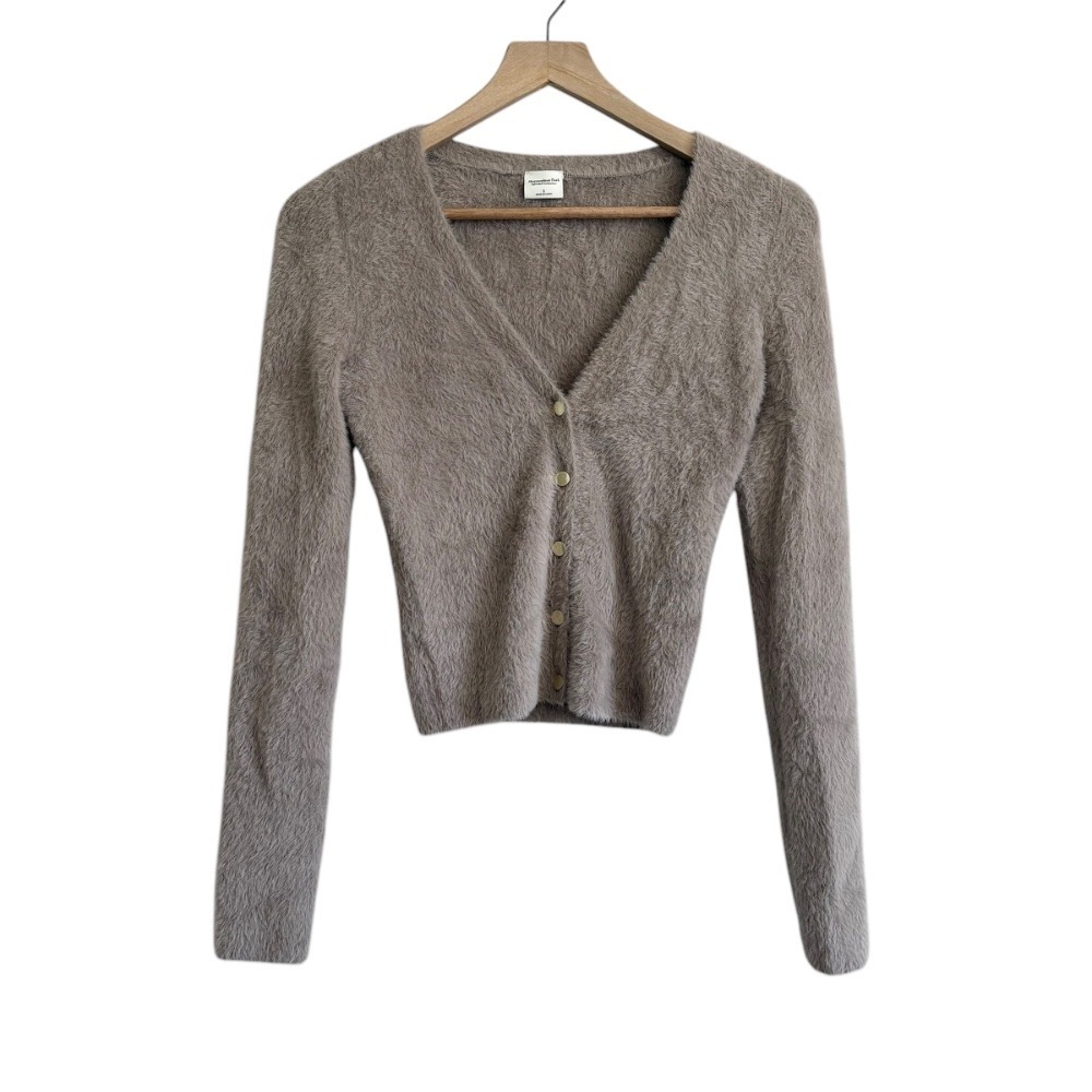 NWT American Eagle Soft AF Collection Cardigan Sz‎ Small Cropped Stretch Gray